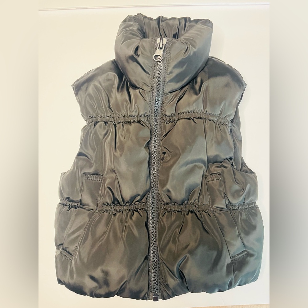 Black Puffer Vest 2T Unisex Kids Full Zip